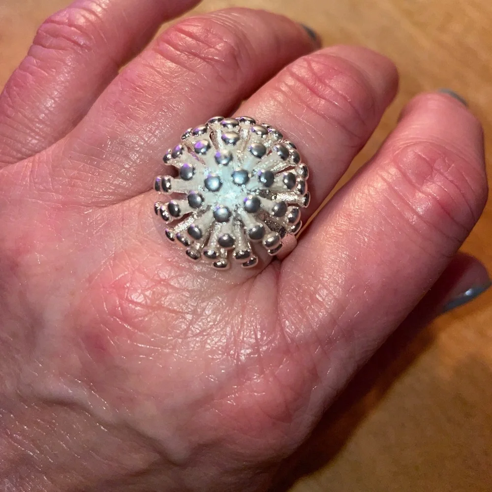 Silver 925 Starburst Ring - Picture 1 of 11